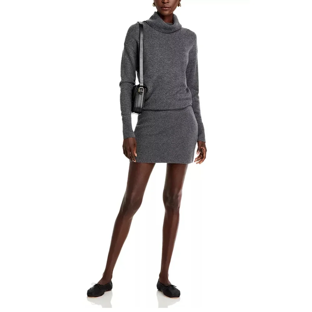 Veronica Beard Women Cassidy Sweater Dress Charcoal Size M
